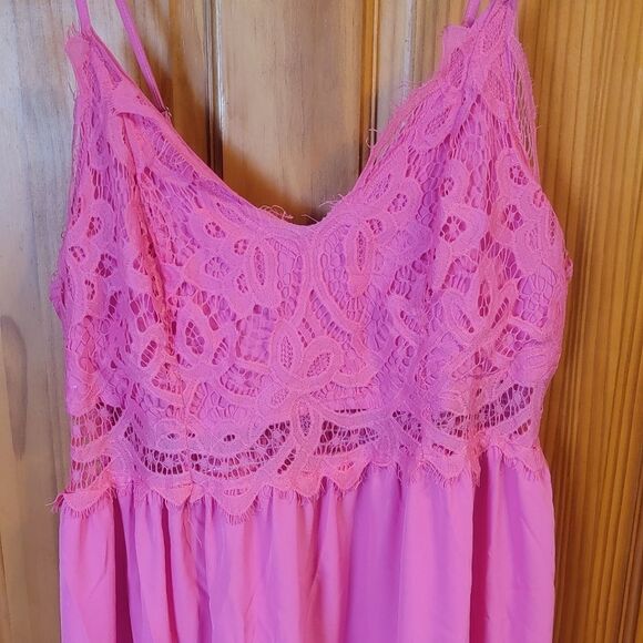 Ruffled Tier Maxi Dress Barbie Pink XL - Picture 2 of 6